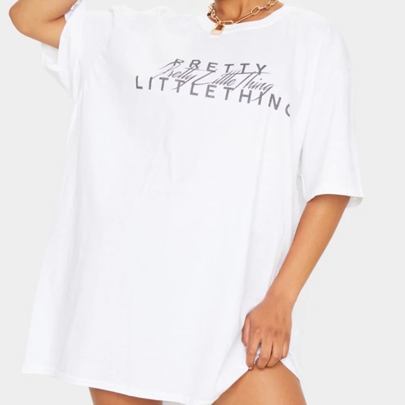 NWOT PLT Small Oversized White T-Shirt - Picture 1 of 3